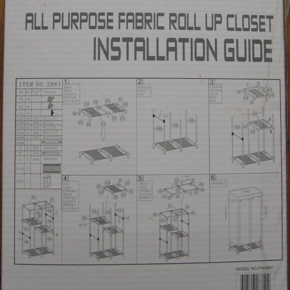 Fabric Roll Up Closet, Gray White, New! - Picture 4 of 4